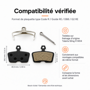 Compatibilité et dimensions des plaquettes de frein résine
